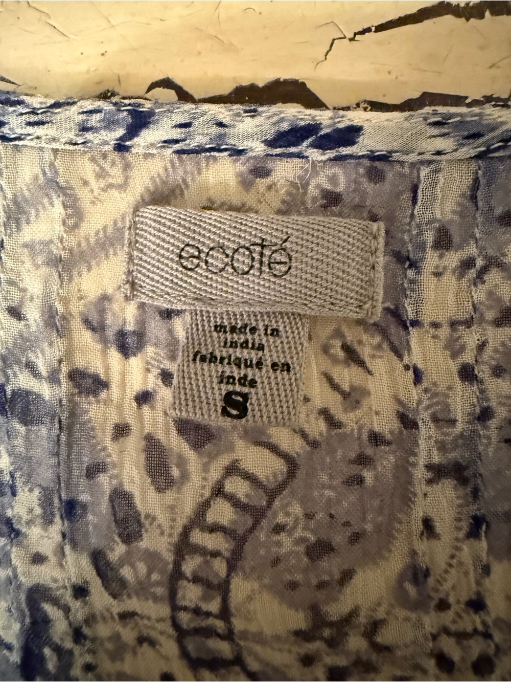 Ecote Blue Paisley Ruffle Button-Front Blouse - Picture 11 of 11